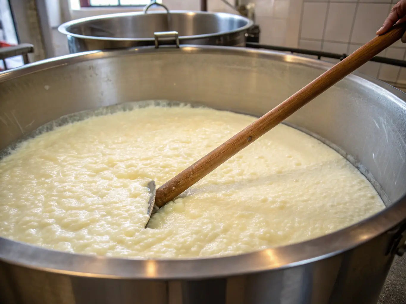 A skilled artisan demonstrating the cheese-making process in a traditional setting, highlighting the hands-on craft training available in the video course.